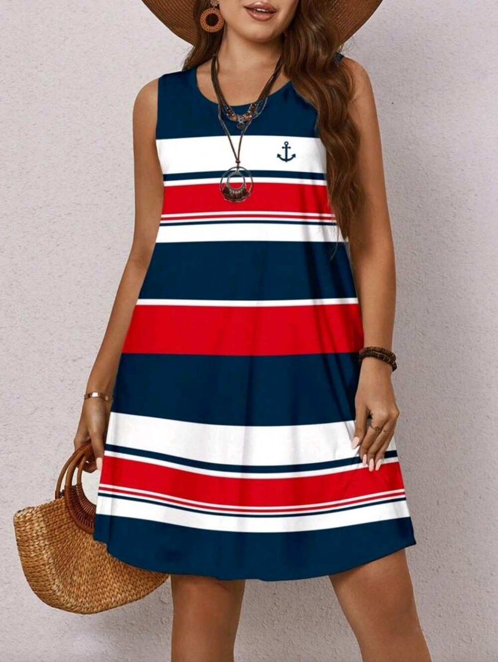 Women Salior Casual Loose Summer Dress